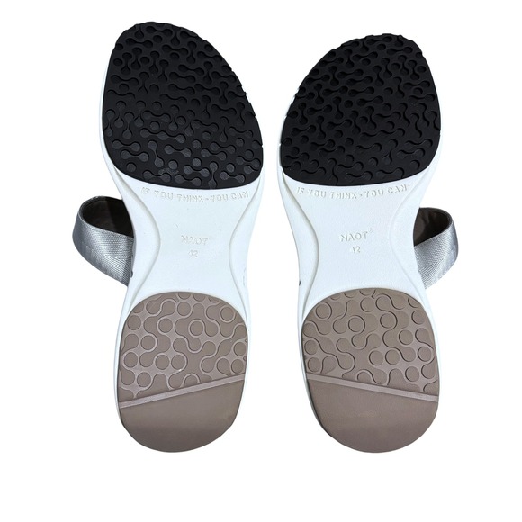 Naot Sandals Womens 11 Calliope Slide Double Strap Silver Metallic Wedge 42 Cork - Picture 9 of 9